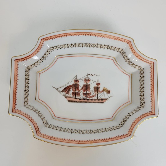 Isco Vintage Unbranded Home Kitchen Serving Dish Plate One Size White Sailboat - Picture 1 of 7